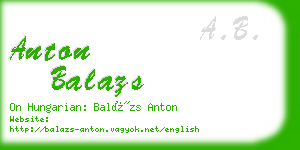 anton balazs business card